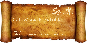 Szilvássy Nikolett névjegykártya
