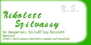 nikolett szilvassy business card